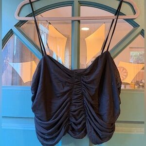 Cotton Candy Black Ruched Top